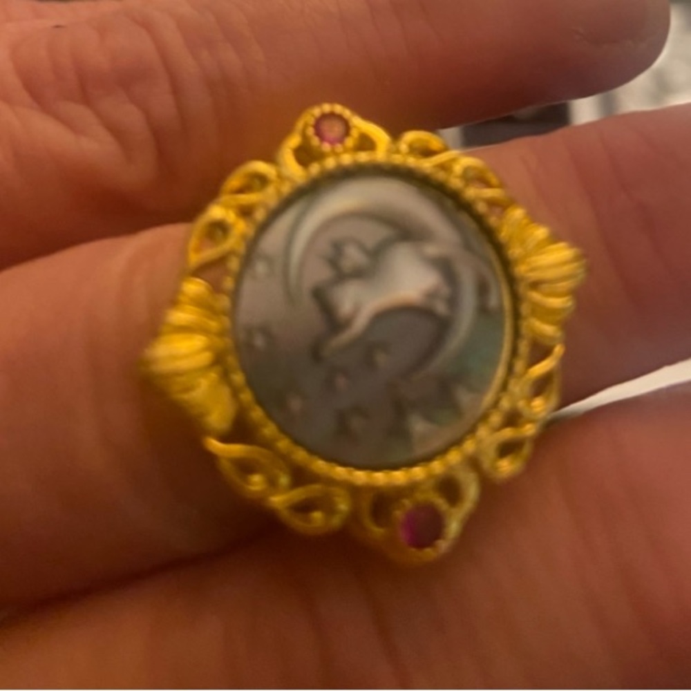Gold and Silver Victorian Filigree Ring adjustable to fit
